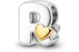 QIKAOLA S925 plata esterlina Letter Abalorios iniciales A-Z Charms para pulseras Pandora