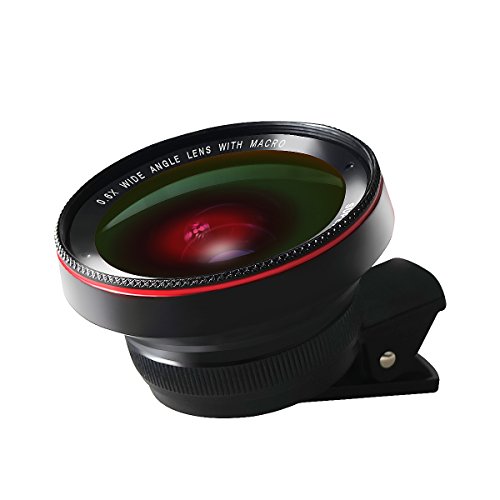Clip-on-Phone-Lens-2-in-1-06x-Super-Ultra-Wide-Angle-Lens-125x-Macro-Lens-HD-For-Cell-Phone-Apple-iPhone-Android-Phone-iPad-Samsung-HTC-Nokia-Sony-Smartphones-Aluminum-Alloy-Optical-Glass-black-by-LC-