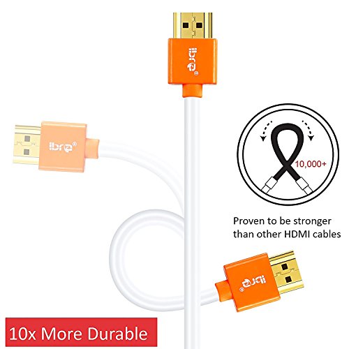 Ultra HD 4k HDMI Kabel 1.4a / 2.0 High Speed with Ethernet neues Kabel 3 fach geschirmt inkl. Stecker- und Kontaktschirmung 2160p Full HD 1080p 3D ARC CEC – 1m IBRA SLIM - 5