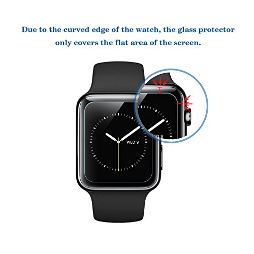 [2 Stück] Apple Watch 38mm Schutzfolie, EUGO Panzerglas Folie Unterstützt 3D Touch Displayschutzfolie für Apple Watch 38mm – Transparent - 2