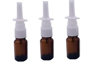ERIOCTRY 3PCS 15ML Empty Refillable Amber Glass Nasal Spray Bottle Pump Sprayers Snoot Cleanser Container for Dispensing Wash
