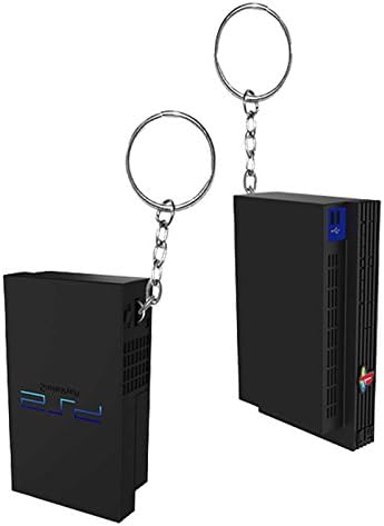 Playstation Keyring PS2 Console replica retro gamer Official Black One Size