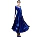 Produktbild Cocktailkleid,DOLDOA Frauen V-Ausschnitt Samt Tunikakleid Bodenlang Kleid (EU: 44 Büste: 98cm / 38.6 ", Blau ,V-Ausschnitt Samt Tunikakleid)