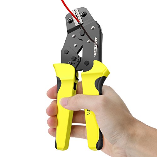 Meterk Professional Wire Crimpwerkzeug, Engineering Ratchet Anschluss Crimpzange, Stiefelringe Crimper, Anschlussklemmen 24-10AWG, 0.25-6 mm² JX-06WF - 6