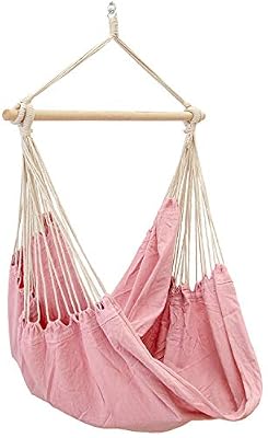 AMANKA XXL Siège Suspendu en Toile de Coton 185x130cm hamac pour s'asseoir Rose