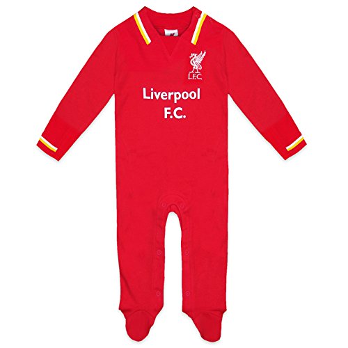 Liverpool FC Official Football Gift Home Kit Baby Sleepsuit Red 9-12 Months