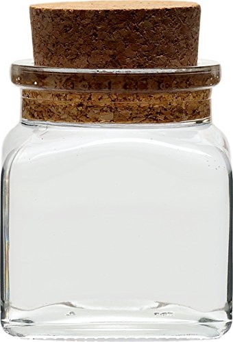 gouveo Korkengläser „Quadrat“, Ideal für Gastgeschenke, Gewürze, Glasdose, Aufbewahrungsglas, Korkenglas eckig (24er Set, Korkenglas 120 ml) - 2