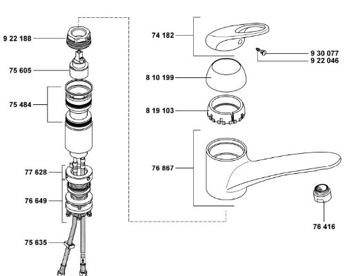 KLUDI Dichtungssatz 7548400-00 für Armatur KOMET, OBJEKTA MIX NEW, SCOPE, TRENDO u. TRENDO STAR - 2