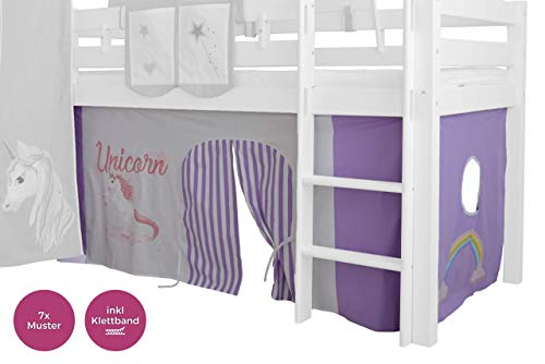 XXL Discount Rideau 3 pièces 100% Coton avec Bande pour lit Mezzanine Lit superposé Lit superposé Lit d'enfant