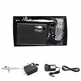 GAGA MILANO SP16B Airbrush Mini Luft Kompressor Schönheit speziellen Luftkompressor Anzug Für Schönheit, Make-up, Maniküre, temporäre Tätowierung, Kuchen Dekorieren Und Andere Verwendungen Des Luftkompressor-Set Schwarz -