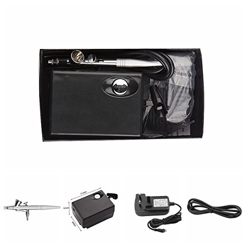 GAGA MILANO SP16B Airbrush Mini Luft Kompressor Schönheit speziellen Luftkompressor Anzug Für Schönheit, Make-up, Maniküre, temporäre Tätowierung, Kuchen Dekorieren Und Andere Verwendungen Des Luftkompressor-Set Schwarz - 2