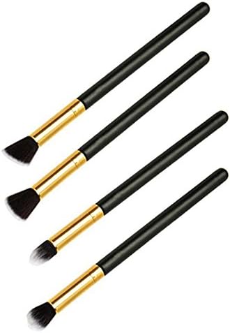 4Pcs Makeup Cosmetic Tool Eyeshadow Foundation Blending Brush Set (Black)