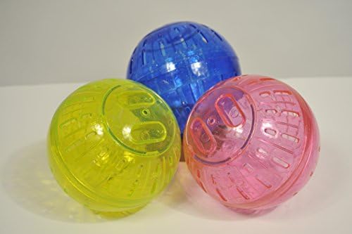 Dwarf Hamster Mouse Disco Exercise Ball With Glitter Blue Pink Yellow 13 cm (Yellow)