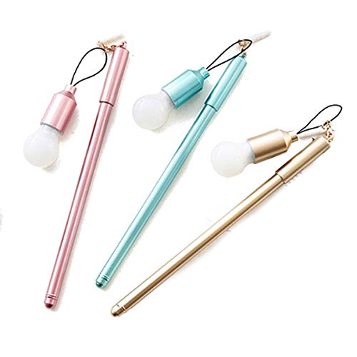 Nrpfell 0.38mm Cute Creative Unique Light Bulb Neutral Dust Plug Gel Pen School Office Stationery Neutral Pen