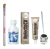 Refectocil Eyelash Eyebrow Tint Dye Kit Light Brown No 3.1 +brush Dish Developer