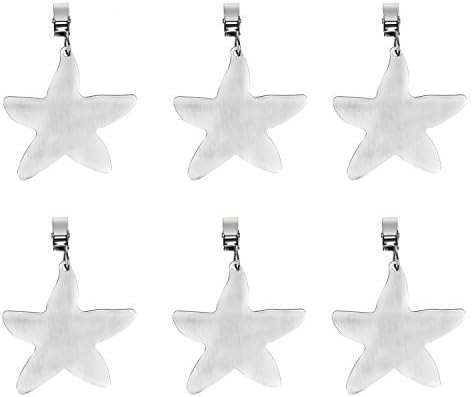 TEKEFT Set of 6 Stainless Steel Starfish Shaped Table Cover Tablecloth Weights (Starfish) (6)