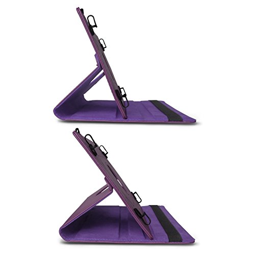 Medion Lifetab P9702 X10302 P10400 P10506 P10505 Tablet Robuste Universal Tablet Schutzhülle aus hochwertigem Kunstleder Hülle Tasche Standfunktion 360° Drehbar kombiniert Schutz und Design in der Farbe Lila Cover Case Universal von UC-Express - 5