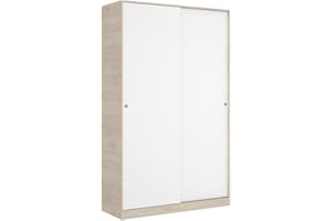 DEKIT GRUPO RIMOBEL Armario 2 Puertas correderas, Natural Y Blanco Brillo, 120x204x50cm