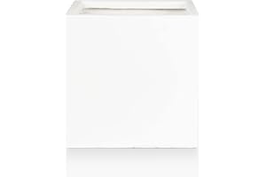 IDEALIST 40cm Square Planter for Garden| White Reinforced Stone Flower Pot with Drainage Holes L40 W40 H40.5 cm, 50 litres