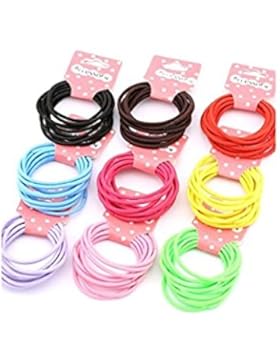 100 Stück Mixed Haargummis Elastisch Haargummi Bunt Haarschmuck Hohe Qualität Farbig