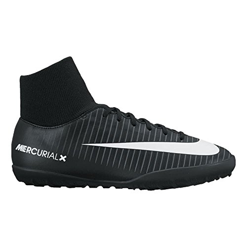 Nike Jr Mercurialx Victory 6 DF TF – Scarpe da Calcetto, Unisex Bambini, Nero – (Black/White-Dark Grey-University Red)