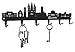 Produktbild steelprint.de Schlüsselbrett/Hakenleiste * Skyline Bonn * - Schlüsselboard Nordrhein-Westfalen, Schlüsselleiste, Metall - 6 Haken