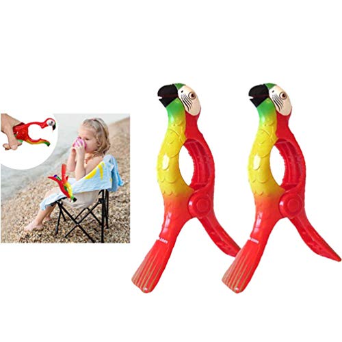 FunMove Clips de serviette perroquet grande nouveauté solarium pinces de plage vêtements de blanchisserie lourds lit de bronzage chaise longue pour la chaise de vacances piscine lot de 2