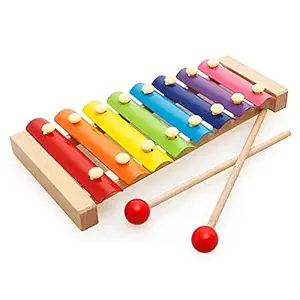 Topinon Wooden Xylophone Musical Toy for Children with 8 Note (Big Size, Multicolor, Pack of 1)