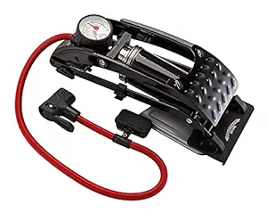 Moolten Kesig 100 PSI Aluminum Body High Pressure Foot Air Floor Pump for Bicycles, Tire, Cars, Inflating Pools, Basketballs, Footballs and More (Yellow)