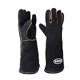 GRUESO Y SUAVE ▶ Estos guantes están hechos de partes específicas de la vaca, que no solo son gruesas sino también suaves y flexibles, con resistencia extrema al calor / fuego y al pinchazo, resistencia al corte y resistencia moderada al aceite. Por lo tanto, puede mejorar efectivamente la eficiencia de su trabajo.