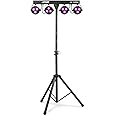 Max PartyBar4 LED Par Lighting System with Stand - 4X RGBW LED Bar Lights for DJ, Stage, Disco, and Parties - Compact, Portable PAR Bars for Stunning Effects & Professional Lighting System