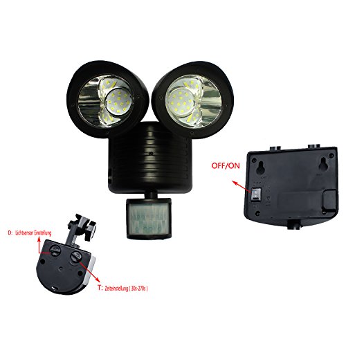 Benma Solarleuchten 22 LED Ultrahelle Solares Leuchte mit Bewegungsmelder (Kabel 16.5ft) 300Lumen für Garten, Terrasse, Wegbeleuchtung - 3