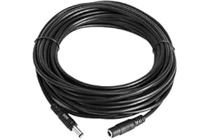 Hiseeu Cable de Extensión de Alimentación de 5,5 mm x 2,1 mm para Adaptador de Corriente DC 12 V, Cable de Extensión de Alimentación Macho Hembra 20 AWG para Cámaras de NVR Independiente/Cámara IP