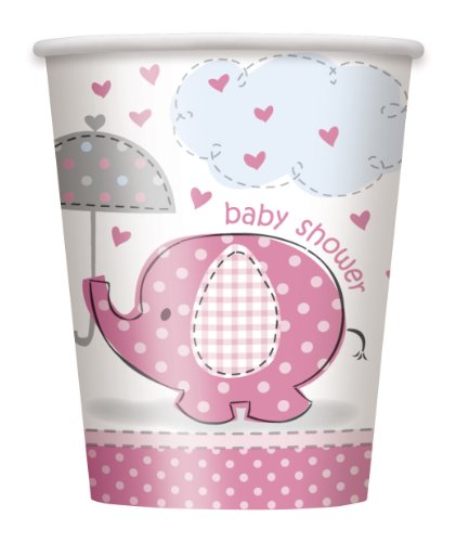 48-teiliges Party Set Baby Elefant rosa – Babyparty – Teller, Becher, Servietten für 16 Personen - 3