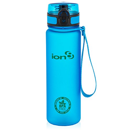 Ion8 - Bottiglia per l'acqua, a prova di perdite, senza BPA., Unisex, Leak Proof BPA Free,Frosted Blue, 500 ml