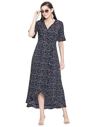 blue wrap around dress