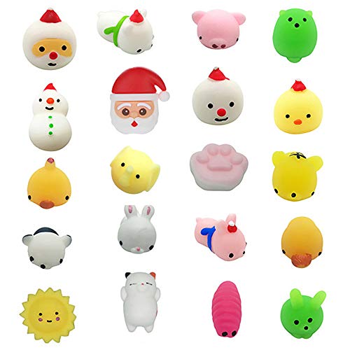 Preisvergleich Produktbild TianranRT 20PC Weihnachten Spielzeug Mini Niedlich Squeeze Lustig Spielzeug Weiche Stress Erleichterung Spielzeug DIY Dekor