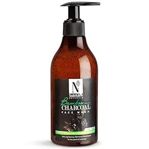 NutriGlow Natural's Bamboo & Charcoal Face wash For Deep Clean | All Skin Type | Acne Face wash | Skin Lightening | Hydrate | Glow | No Parabens &Sulphates (Bamboo&Charcoal Face Wash, 300 ML)