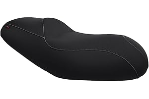 MOTO DISCOVERY Housse de Selle Compatible avec Piaggio MP3 250/300 / 400/500 LT 2009-2013 Noire avec Coutures Gris Clair