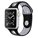 BZLine Armband | Weiches Silikon Uhrenarmband | Für Apple iWatch Series1 2 3 38mm 42mm | Schnellspanner | Passt für 5.5'-6.7' Handgelenk | 10 Farben (38 mm, B)