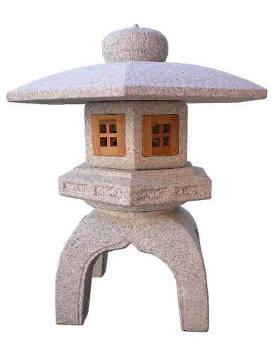 Preisvergleich Produktbild Japanische Steinlaterne Kodai Rokkaku Yukimi Höhe 50