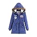 Produktbild Damen Winterjacke Wintermantel Lange Daunenjacke Jacke Outwear Frauen MYMYG Winter Warm Daunenmantel Solide Lässig Dicker Winter Slim Down Lammy Jacke Mantel (F1-Blau,EU:34/CN-S)