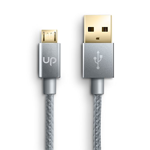 Uplink - 3m Premium Micro USB sur USB C ble en Nylon Tress pour Smartphone T l phone Portable et Tablette charge et synchronisation connecteur en aluminium argent Uplink - 3m Premium Micro USB sur USB C ble en Nylon Tress pour Smartphone T l phone Portable et Tablette charge et synchronisation connecteur en aluminium argent