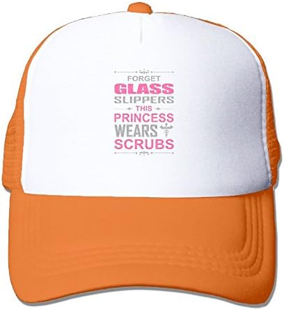 SHOUWW Forget The Glass Slippers This Princess Wears Scrubs Snapback Hats Mesh Designer Caps Visor Hats One Size Orange