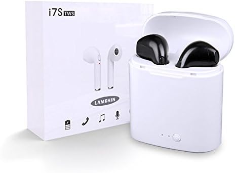 Twins Bluetooth Wireless Headphones with Charging Box, Lamchin Bluetooth Eabuds Headsets with Charging Case (Black)