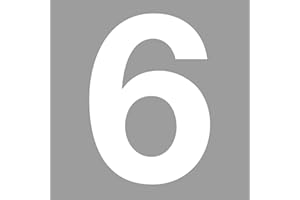 ISECUR Adesivo con numero 6 di colore bianco, altezza 10 cm, numero di casa autoadesivo, numero da incollare, per esterni, cassetta delle lettere, porta I resistente alle intemperie, kfz_674_6