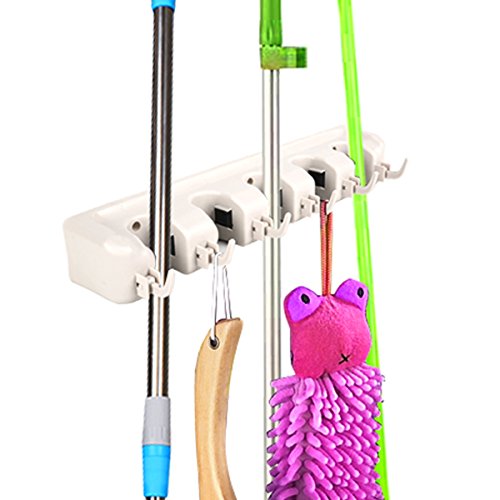 Besenhalter Gerätehalter Wandhalterung Geräteleiste Wandhalter Werkzeughalter Mop Halter Wandhalter für 11 Geräte - 2