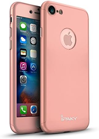 iPhone 7 Case, Yinano® Ultra-thin 3in1 Plastic Electroplated Hard Frame Slim fit Shockproof PC Cover Skin &amp; Case for Apple iPhone 7 4.7 Inch(iPhone7/4.7, Rose gold)