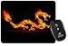 Produktbild Mauspad mit atemberaubendem Feuerdrachen-Motiv auf schwarzem Grund