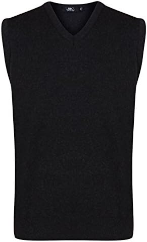 Mens Sleeveless V Neck Slipover Sweater Size: S – 5XL Golf Jumper Bodywarmer Plain Colour Black Charcoal Navy Burgundy Tank Top
